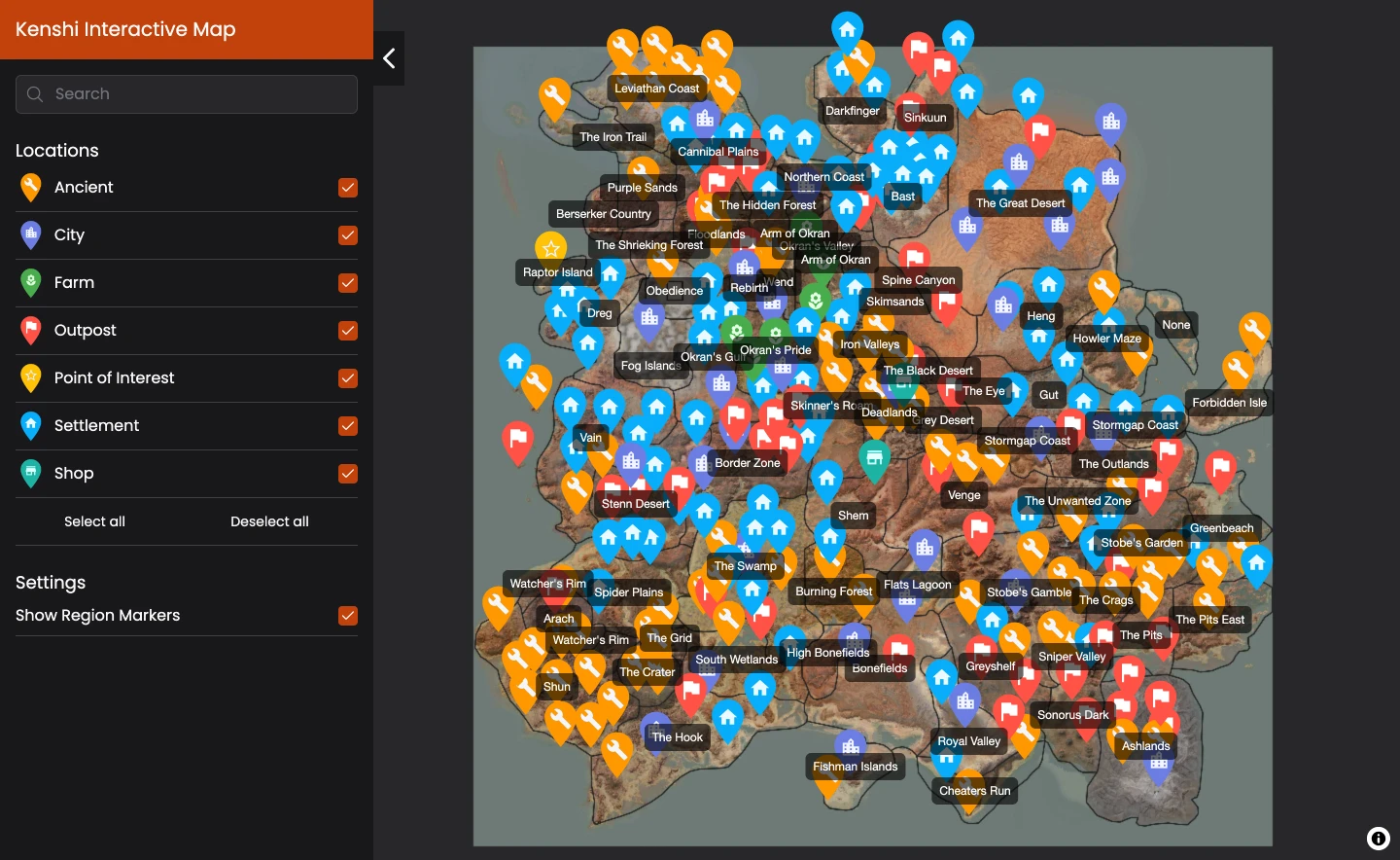 Kenshi Map Screenshot